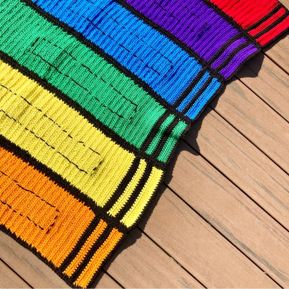 Crayons Afghan Rug - Picture 10 of 12